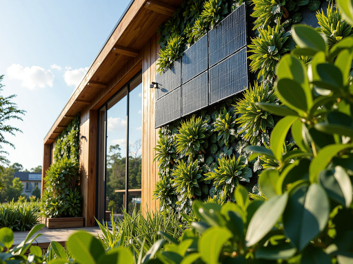 新能源系统解决方案公司外景，现代化办公楼，绿色植被环绕，蓝天白云背景